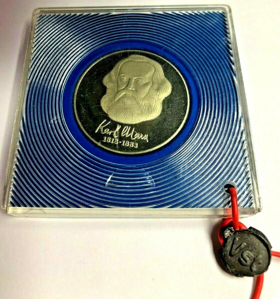 Germany DDR 1983 Silver Proof 20 Mark 100th Ann. Death Karl Marx Mintage-6,000