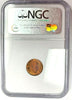 Romania 1900 Bronze 1 Ban King Carol I NGC MS64 Nothing without God's will