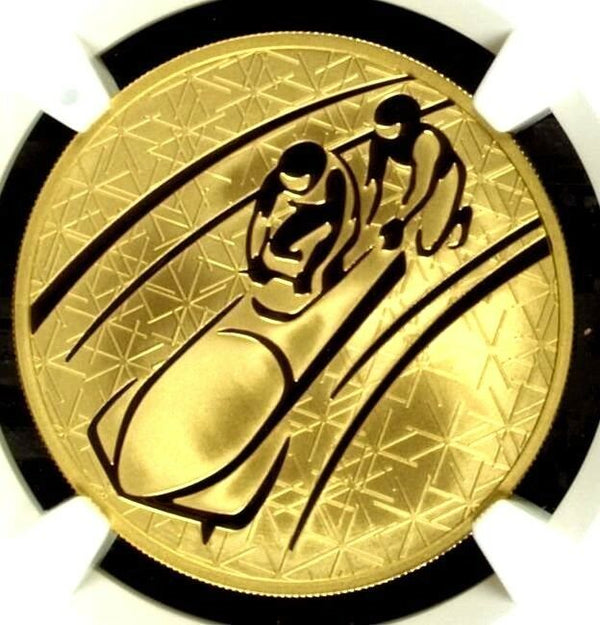 Russia 2010 Gold 1oz Coin 200 Roubles Winter Sport Bobsleigh NGC PF70 Mint-500
