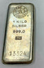 Swiss Vintage Argor S. A. Chiasso .999 Fine Silver Bar 1 Kilo 32.15oz