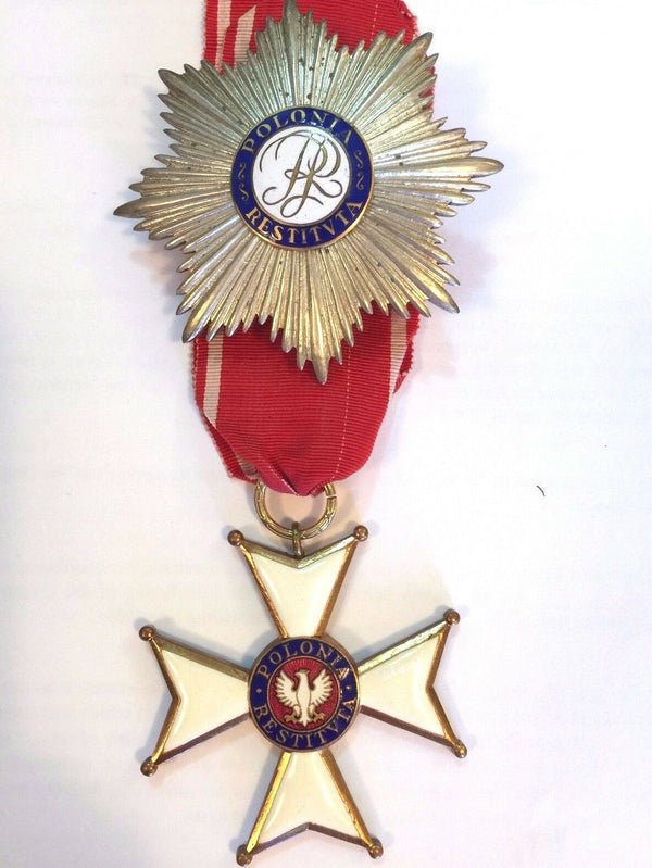 1944 Polonia Restituta Commanders Cross with Star Order Poland