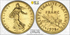 Rare France 1978 Gold Proof 1 Franc Piefort Paris PCGS SP68 Mintage-142