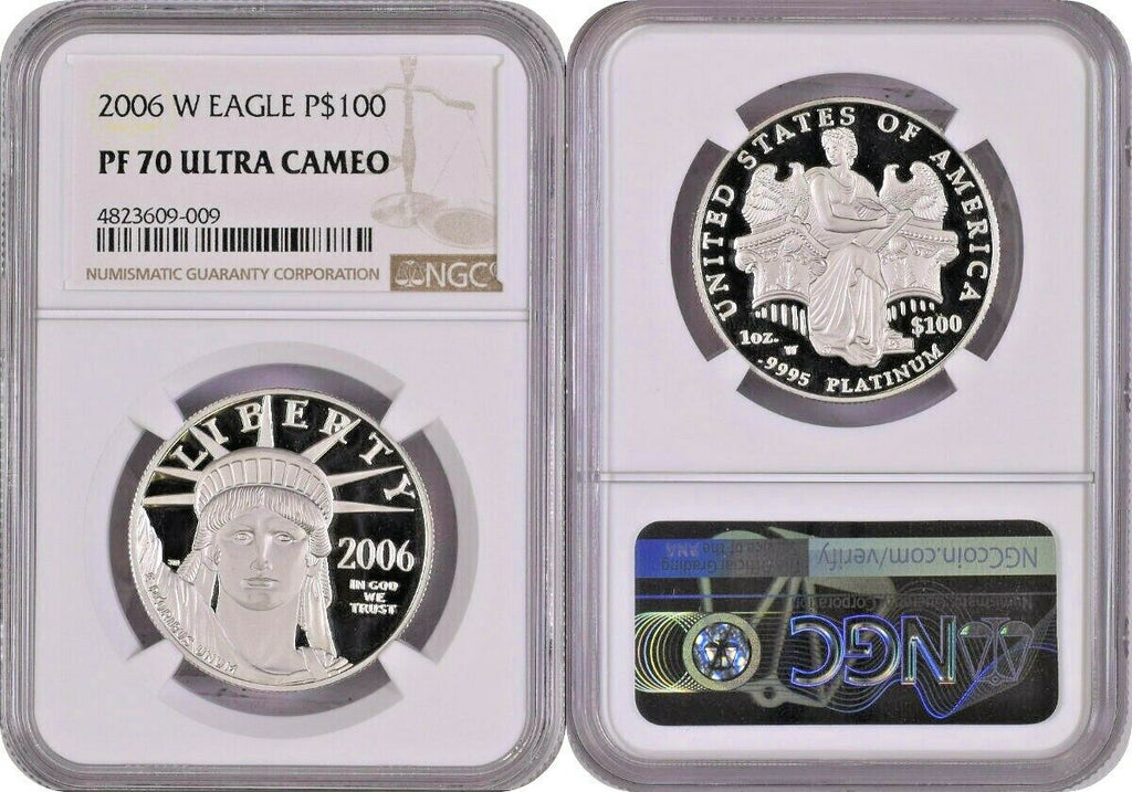 US 2006 Platinum $100 Proof Statue of Liberty American Eagle NGC PF70