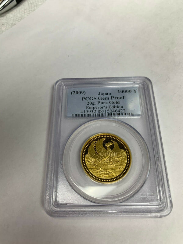 Japan 2009 Gold 10K Yen 20th Anniv. Reign of Emperor Heisei PCGS Mintage-400