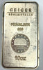Germany 10 oz Bar .999 Fine Silver Geiger Edelmetalle Schloss Güldengossa