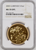Great Britain 2003 Gold 5 Pounds Sovereign Elizabeth II NGC MS70 Mintage-812