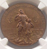 Switzerland 1898 Bronze Shooting Medal Neuchatel R-975b M-530 NGC MS64 - Rare