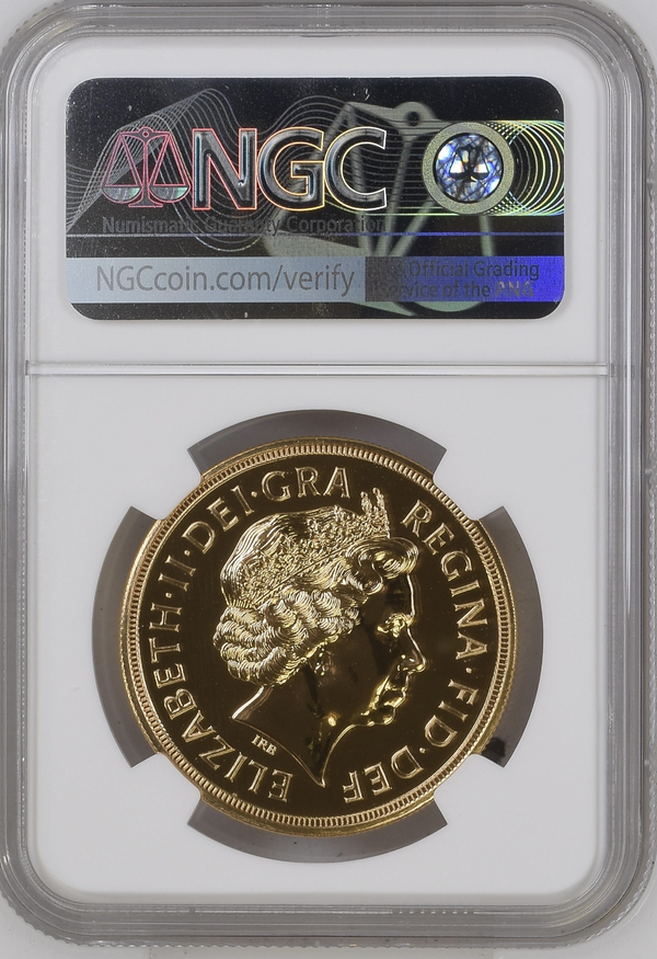 Great Britain 2002 Gold 5 Pounds Sovereign Elizabeth II NGC MS70 Mintage-1,370