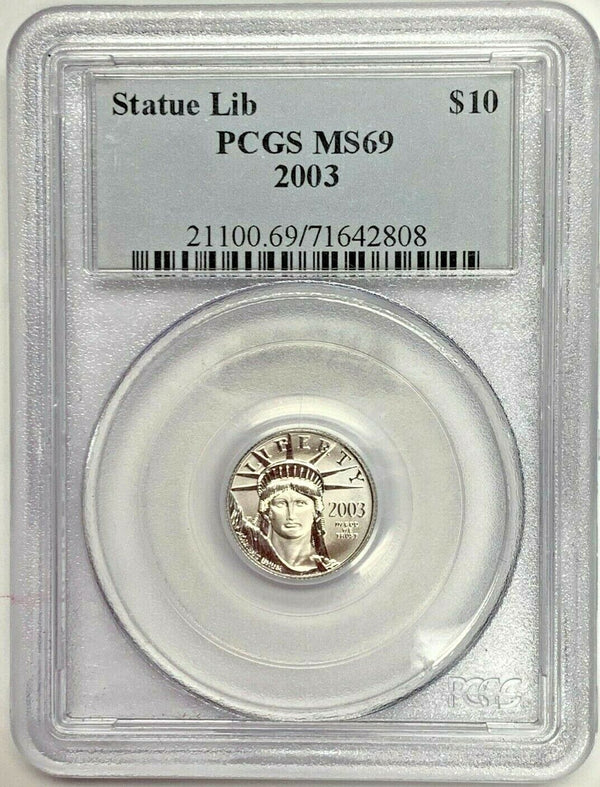2003 United States $10 Statue of Liberty American Platinum Eagle PCGS MS69