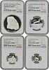 UAQ Umm Al Qaiwain UAE 1389 1970 Silver Set 4 coins NGC PF68 Rare