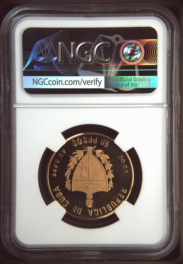 1990 Cuba Gold Coin 50 Pesos XI Pan American Games Havana Baseball